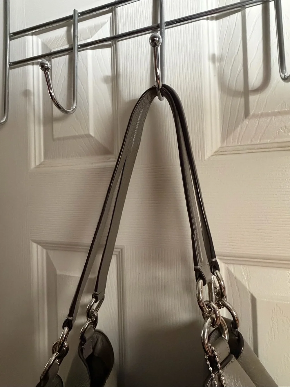 Coach Pebbled Leather Shoulder Bag in Gray